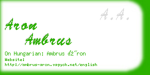 aron ambrus business card